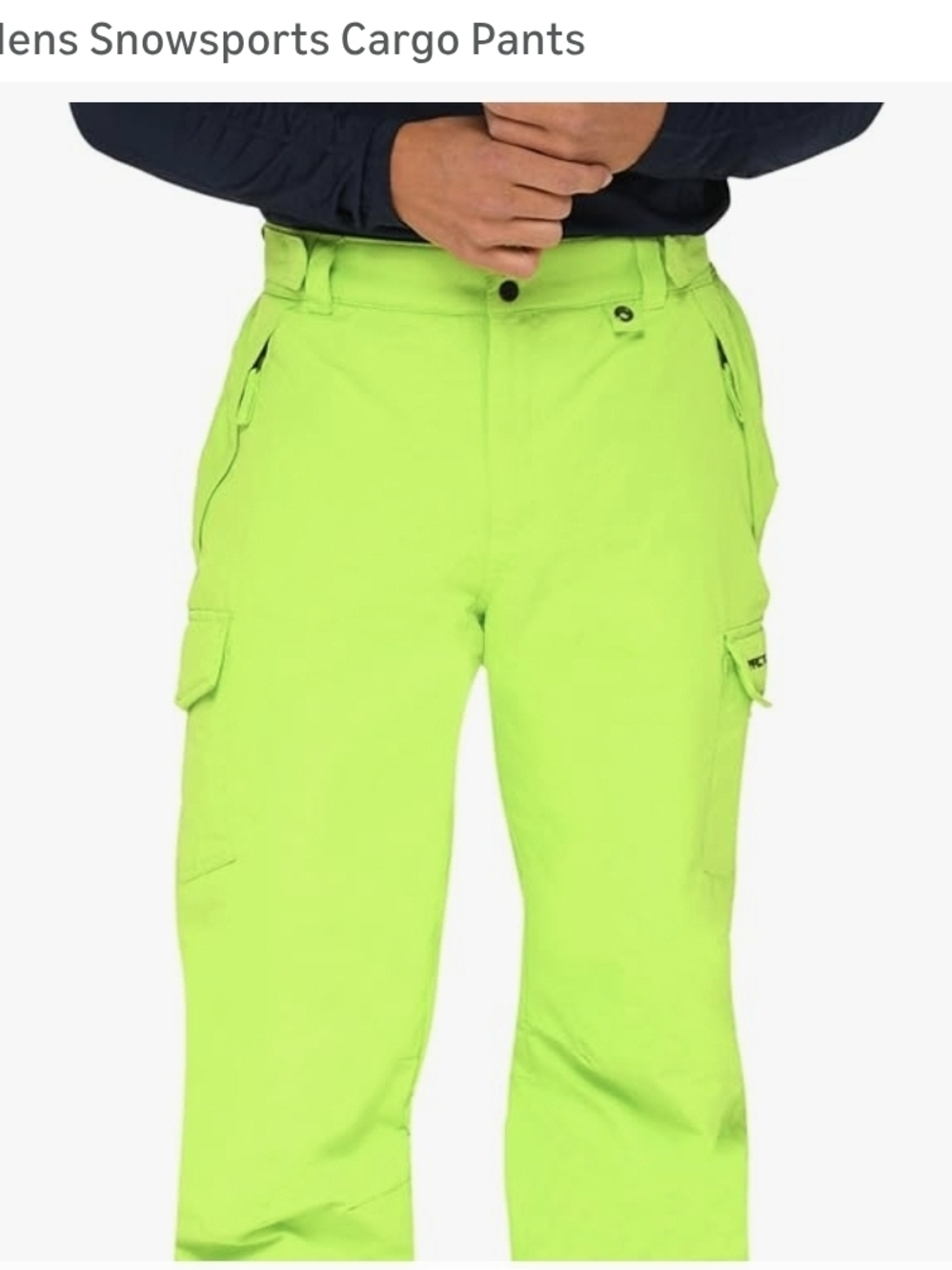 Arctix Neon Green Cargo Snow Pants